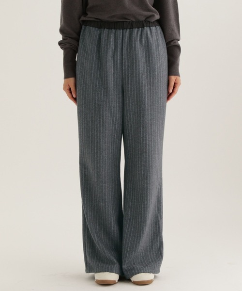 studio CLIP（スタディオクリップ）の「【daily CLIP】ストライプワイドパンツ（スラックス・レディース・チャコール/グレー・FREE）」の8枚目の写真