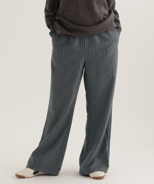 studio CLIP（スタディオクリップ）の「【daily CLIP】ストライプワイドパンツ（スラックス・レディース・チャコール/グレー・FREE）」の12枚目の写真
