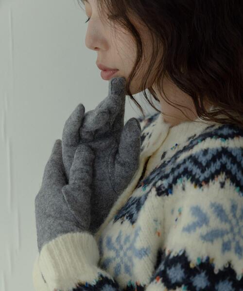 URBAN RESEARCH Sonny Label(アーバンリサーチサニーレーベル)の「ウールミックスニットグローブ(手袋・レディース・ベージュ/グレー/ブラック・ONE)」の2枚目の写真