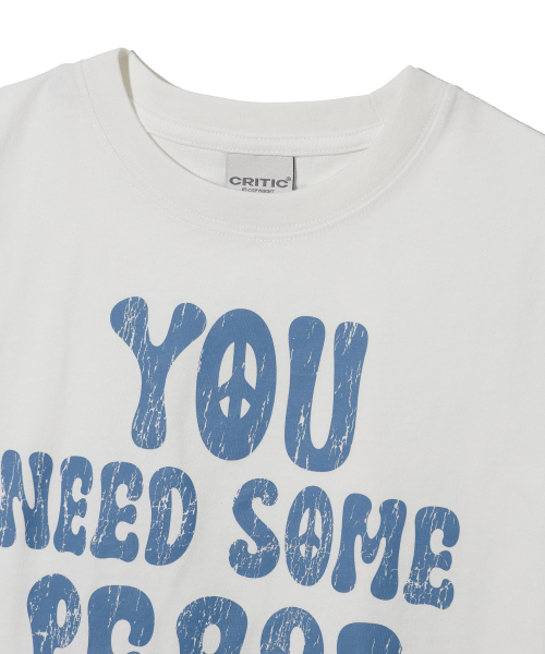 CRITIC(クリティック)の「YOU NEED SOME PEACE LOGO T-SHIRT (FOR WOMEN) WHITE(Tシャツ/カットソー・レディース・その他・FREE)」の3枚目の写真