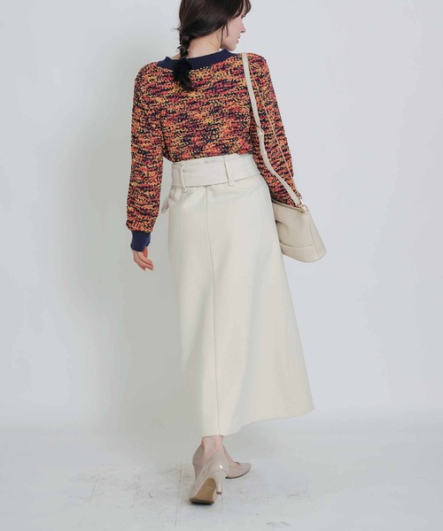 PICCIN（ピッチン）の「ベルト付きフロントジップスカート（スカート・レディース・サックスブルー/ブラック/オフホワイト・M）」の18枚目の写真