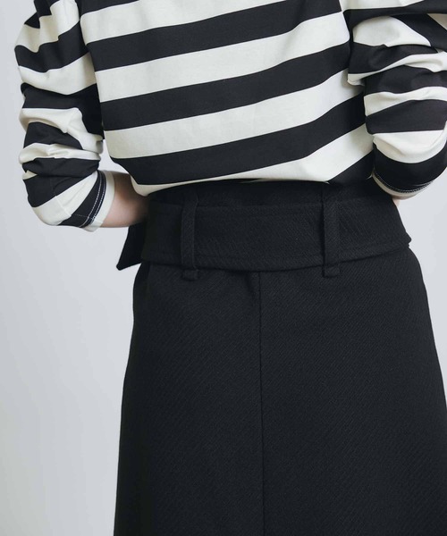 PICCIN（ピッチン）の「ベルト付きフロントジップスカート（スカート・レディース・サックスブルー/ブラック/オフホワイト・M）」の5枚目の写真