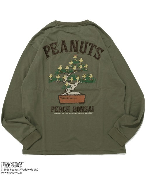 KRIFF MAYER（クリフメイヤー）の「スヌーピー刺繍ロンT(盆栽)（Tシャツ/カットソー・メンズ・カラフル/ネイビー/オリーブ/ブラック/オフホワイト・X-LARGE/LARGE/MEDIUM）」の3枚目の写真