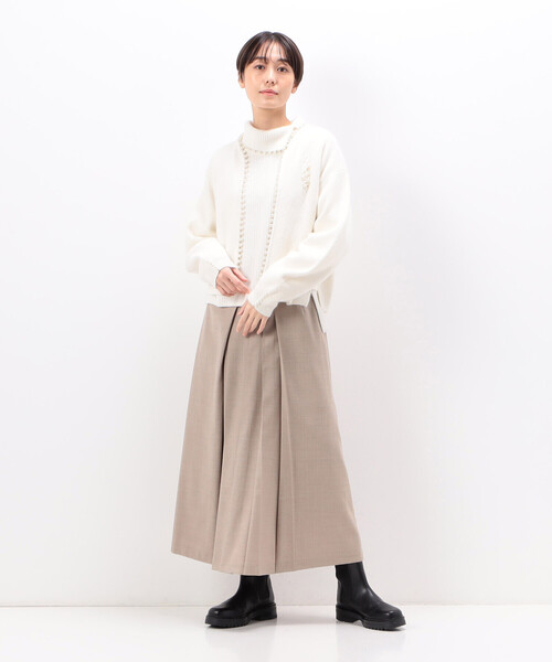 Gabardine K.T（ギャバジンケーティー）の「〔 +サイズ 〕 アンゴラ混ミックスヤーン ショートカーディガン（カーディガン/ボレロ・レディース・ホワイト・13号/17号）」の2枚目の写真
