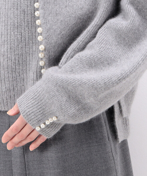 Gabardine K.T（ギャバジンケーティー）の「〔 +サイズ 〕 アンゴラ混ミックスヤーン ショートカーディガン（カーディガン/ボレロ・レディース・ホワイト・13号/17号）」の11枚目の写真