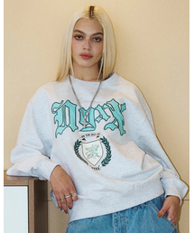 EMBLEM PATCHWORK SWEATSHIRT HEATHER GRAY