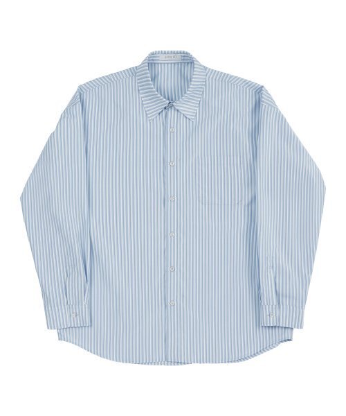 DRAW FIT（ドローフィット）の「オーバーサイズエッセンシャルストライプシャツ[ブルー]（シャツ/ブラウス・メンズ・その他・LARGE/MEDIUM/X-LARGE）」の9枚目の写真