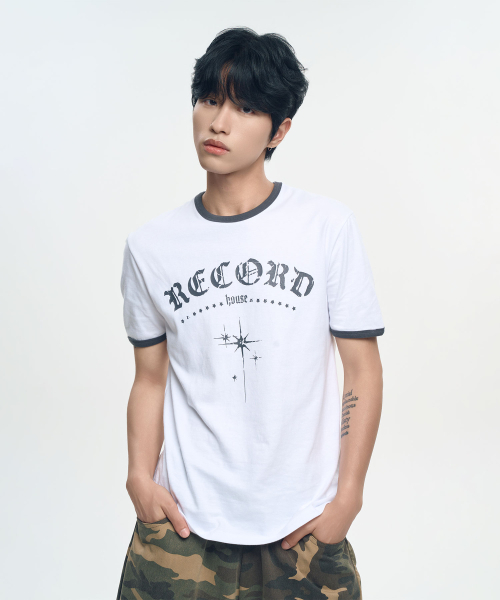 SLOW RECORD HOUSE(スローレコードハウス)の「RECORD リンガーTシャツ_ホワイト(Tシャツ/カットソー・レディース・その他・LARGE/MEDIUM/SMALL)」の3枚目の写真
