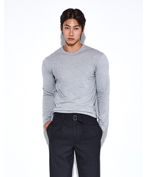 RVD（アールブイディー）の「クロップコットンモダルマッスルフィット長袖Tシャツ（グレー）（Tシャツ/カットソー）」