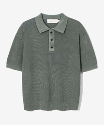 SECONDMONO（セカンドモノローグ）の「Washing Hachet Polo Half Knitwear [GRAY]_SECT022GRAY（ニット/セーター・メンズ）」