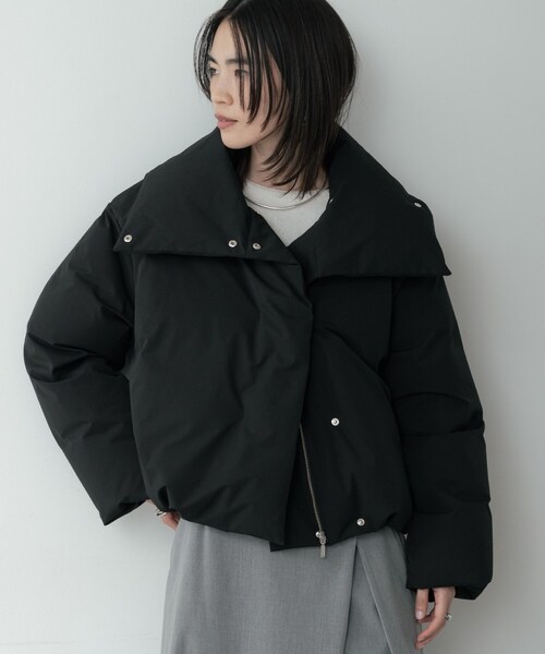 GALLEST（ギャレスト）の「3WAYスタンドカラーショートダウン【凹凸素材】（ダウンジャケット/コート・レディース・オフホワイト/ブラック・34/38）」の6枚目の写真