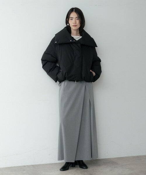 GALLEST（ギャレスト）の「3WAYスタンドカラーショートダウン【凹凸素材】（ダウンジャケット/コート・レディース・オフホワイト/ブラック・34/38）」の10枚目の写真