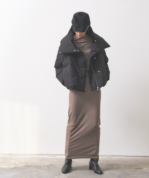 GALLEST（ギャレスト）の「3WAYスタンドカラーショートダウン【凹凸素材】（ダウンジャケット/コート・レディース・オフホワイト/ブラック・34/38）」の18枚目の写真