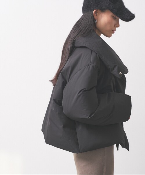 GALLEST（ギャレスト）の「3WAYスタンドカラーショートダウン【凹凸素材】（ダウンジャケット/コート・レディース・オフホワイト/ブラック・34/38）」の19枚目の写真