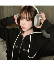 muahmuah | ステッチコンビフードジップアップ [4カラー](パーカー)