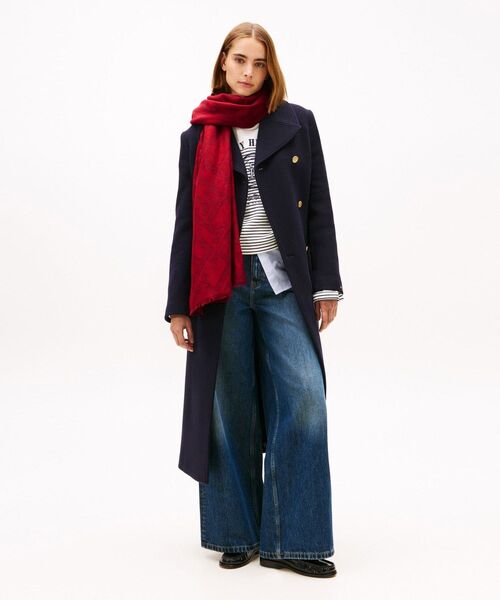 TOMMY HILFIGER(トミーヒルフィガー)の「モノグラムヘビースカーフ(マフラー・レディース・レッド・FREE)」の3枚目の写真