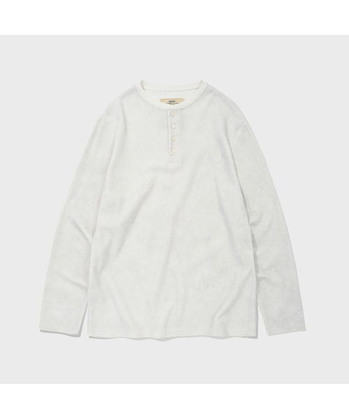 KANEITEI(カネイテイ)の「DUSTY HENLEY LONG SLEEVES (VINTAGE WHITE)(Tシャツ/カットソー・メンズ・ホワイト・MEDIUM/LARGE)」の1枚目の写真