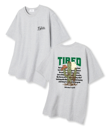 タイアルドオーバーサイズ半袖Tシャツライトグレー