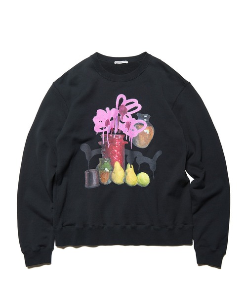 uniform experiment(ユニフォームエクスペリメント)の「MICHAEL CHERNO: RED VASE CREWNECK TOP(スウェット・メンズ・ブラック・5/4/3/2/1)」の1枚目の写真