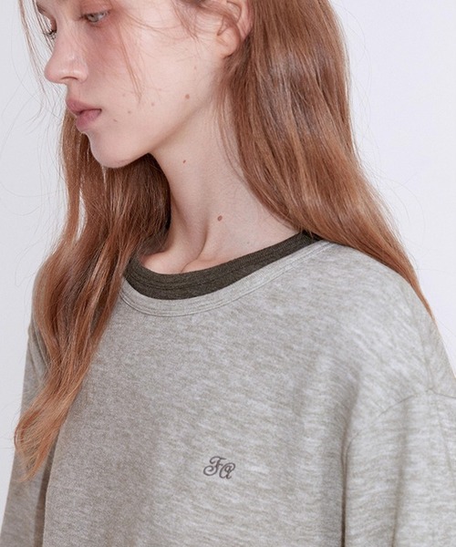 ロゴ刺繍 フェイクレイヤードトップス FD25S089【Fano Studios