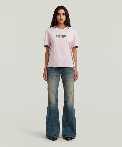 G-STAR（ジースター）の「Stevey 3D Flare Jeans/立体裁断ヴィンテージライクウォッシュ加工フレアジーンズ/ブーツカットデニムパンツ（デニムパンツ・レディース・ダークインディゴブルー・24inch/27inch/26inch/25inch）」の2枚目の写真