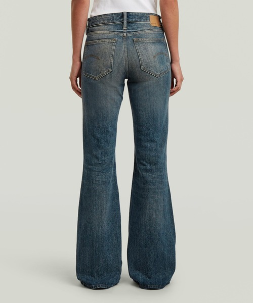 G-STAR（ジースター）の「Stevey 3D Flare Jeans/立体裁断ヴィンテージライクウォッシュ加工フレアジーンズ/ブーツカットデニムパンツ（デニムパンツ・レディース・ダークインディゴブルー・24inch/27inch/26inch/25inch）」の3枚目の写真
