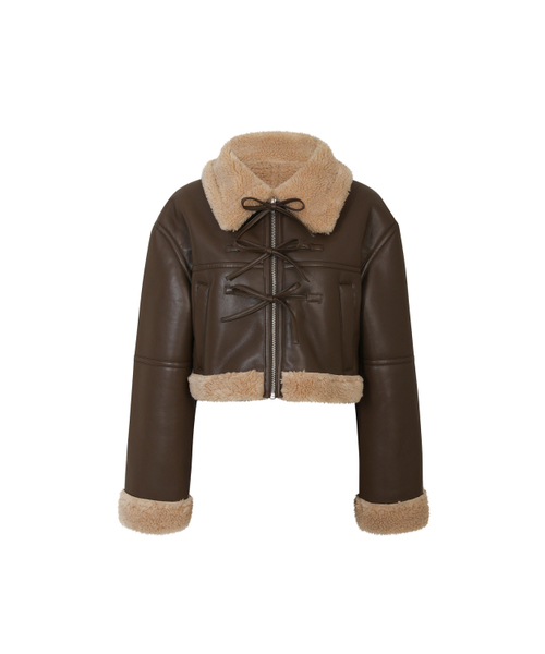 PAIN OR PLEASURE(ペインオアプレジャー)の「LUCY MUSTANG JACKET brown(ムートンコート・レディース・その他・ONE SIZE)」の1枚目の写真