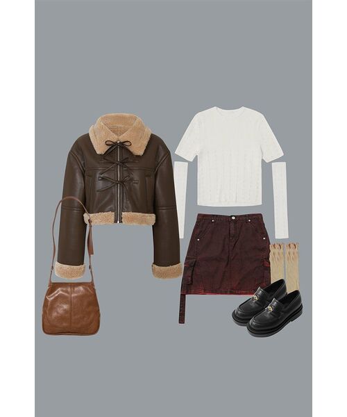 PAIN OR PLEASURE(ペインオアプレジャー)の「LUCY MUSTANG JACKET brown(ムートンコート・レディース・その他・ONE SIZE)」の5枚目の写真