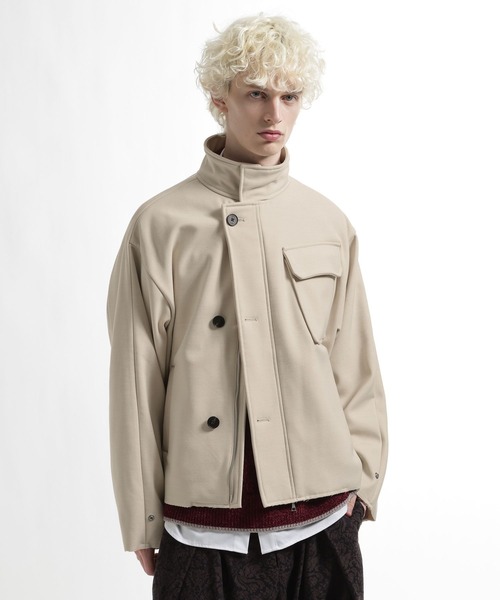 HARE（ハレ）の「アシメスタンドブルゾン(HARE)（ブルゾン・メンズ・ブラック/オフホワイト・FREE）」の3枚目の写真