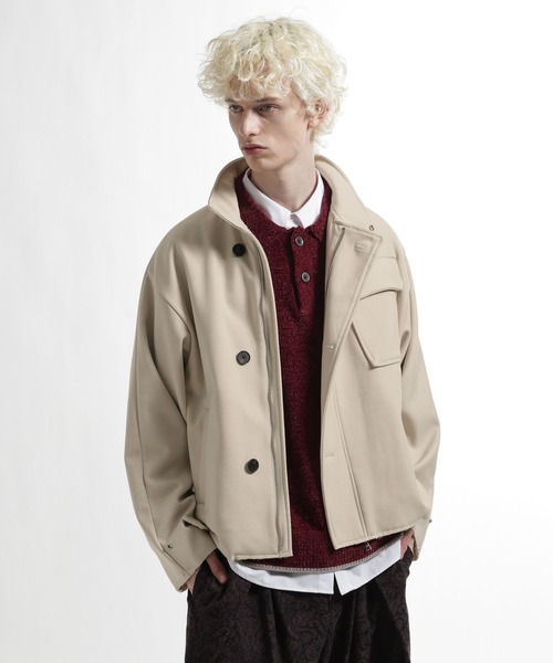 HARE（ハレ）の「アシメスタンドブルゾン(HARE)（ブルゾン・メンズ・ブラック/オフホワイト・FREE）」の5枚目の写真