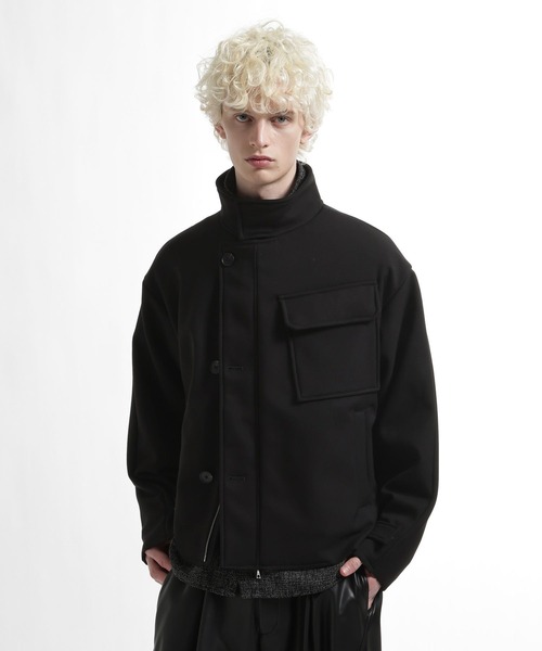 HARE（ハレ）の「アシメスタンドブルゾン(HARE)（ブルゾン・メンズ・ブラック/オフホワイト・FREE）」の7枚目の写真