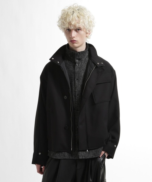 HARE（ハレ）の「アシメスタンドブルゾン(HARE)（ブルゾン・メンズ・ブラック/オフホワイト・FREE）」の9枚目の写真