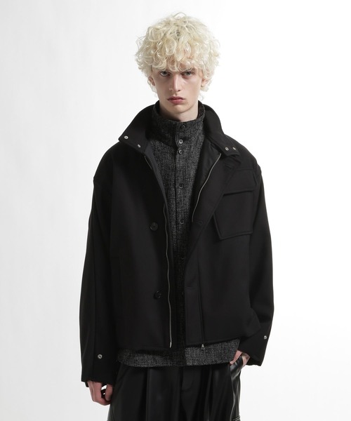 HARE（ハレ）の「アシメスタンドブルゾン(HARE)（ブルゾン・メンズ・ブラック/オフホワイト・FREE）」の10枚目の写真