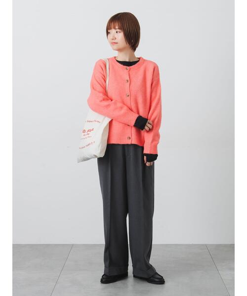 Lugnoncure(ルノンキュール)の「ウール混ふわふわクルーネックカーディガン(カーディガン/ボレロ・レディース・パープル/ピンク/チャコールグレー/ベージュ/ミント・F)」の12枚目の写真