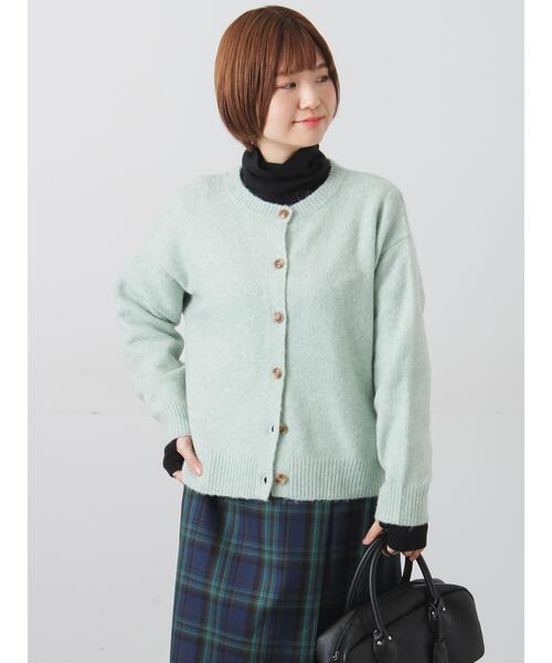 Lugnoncure(ルノンキュール)の「ウール混ふわふわクルーネックカーディガン(カーディガン/ボレロ・レディース・パープル/ピンク/チャコールグレー/ベージュ/ミント・F)」の20枚目の写真