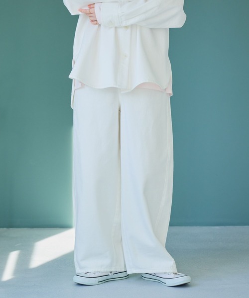 studio CLIP（スタディオクリップ）の「バギーバレルデニムパンツ[プチ・プラスサイズあり]《CLIP denim》（デニムパンツ・レディース・ブルー系その他2/グレー系その他/ホワイト/ライトブルー/ブルー系その他・PF/ﾌﾘｰ(L)/LARGE/MEDIUM）」の10枚目の写真