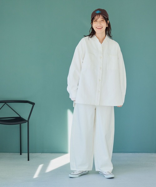 studio CLIP（スタディオクリップ）の「バギーバレルデニムパンツ[プチ・プラスサイズあり]《CLIP denim》（デニムパンツ・レディース・ブルー系その他2/グレー系その他/ホワイト/ライトブルー/ブルー系その他・PF/ﾌﾘｰ(L)/LARGE/MEDIUM）」の13枚目の写真