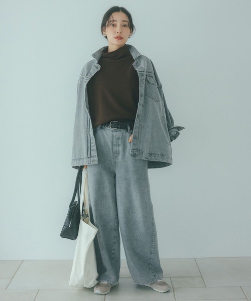 studio CLIP（スタディオクリップ）の「バギーバレルデニムパンツ[プチ・プラスサイズあり]《CLIP denim》（デニムパンツ・レディース・ブルー系その他2/グレー系その他/ホワイト/ライトブルー/ブルー系その他・PF/ﾌﾘｰ(L)/LARGE/MEDIUM）」の21枚目の写真