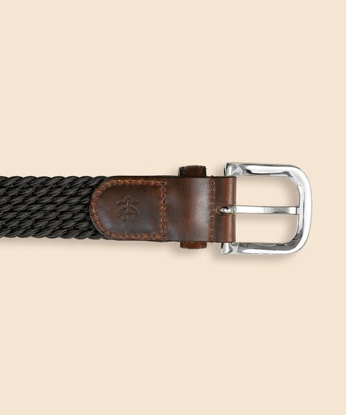 ブルックスブラザーズ レザー メッシュベルト ブラウン 真鍮バックル 本革 BROOKS BROTHERS（ブルックスブラザーズ）の「ストレッチメッシュ