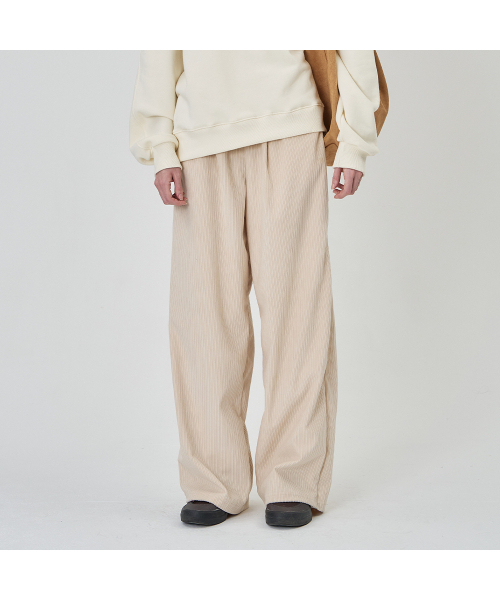 THE-ABON(エイボン)の「コーデュロイバンディングロングパンツベージュ(その他パンツ・レディース・その他・FREE)」の1枚目の写真