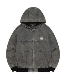 DENIM WORK HOODIE JACKET gray