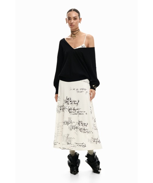 Desigual（デシグアル）の「ロングドレスコンビネーション（ワンピース・レディース・ホワイト・XS/XL/L/M/S）」の5枚目の写真