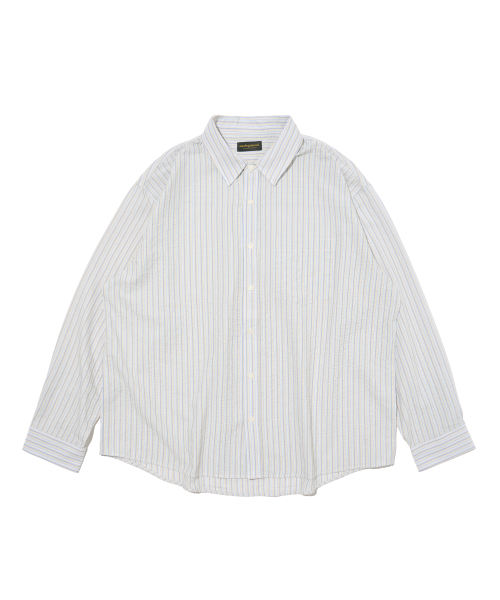 ANALOG MOOD(アナログムード)の「エッセンシャルモダンフィットストライプシャツ(ベージュ)(シャツ/ブラウス・レディース・その他・FREE)」の1枚目の写真