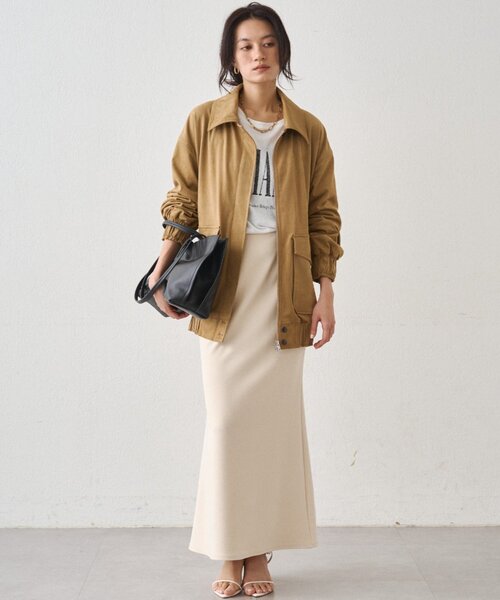 LOUNGEDRESS（ラウンジドレス）の「フェイクスウェードブルゾン（ブルゾン・レディース・キャメル/アイボリー・FREE）」の10枚目の写真