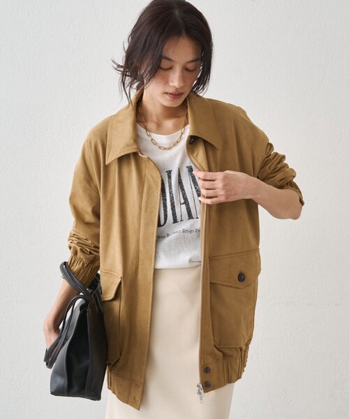 LOUNGEDRESS（ラウンジドレス）の「フェイクスウェードブルゾン（ブルゾン・レディース・キャメル/アイボリー・FREE）」の14枚目の写真