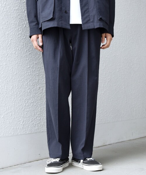 SHIPS any（シップス エニィ）の「SHIPS any: コットン/ナイロン ワッシャー 2タック セミワイド イージー パンツ◇（その他パンツ・メンズ・ブラウン/ライトグレー/ネイビー/グレー・X-LARGE/LARGE/MEDIUM/SMALL）」の4枚目の写真