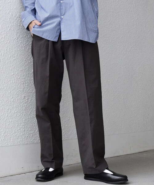 SHIPS any（シップス エニィ）の「SHIPS any: コットン/ナイロン ワッシャー 2タック セミワイド イージー パンツ◇（その他パンツ・メンズ・ブラウン/ライトグレー/ネイビー/グレー・X-LARGE/LARGE/MEDIUM/SMALL）」の3枚目の写真