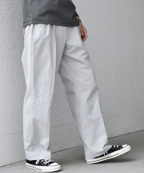 SHIPS any（シップス エニィ）の「SHIPS any: コットン/ナイロン ワッシャー 2タック セミワイド イージー パンツ◇（その他パンツ・メンズ・ブラウン/ライトグレー/ネイビー/グレー・X-LARGE/LARGE/MEDIUM/SMALL）」の2枚目の写真