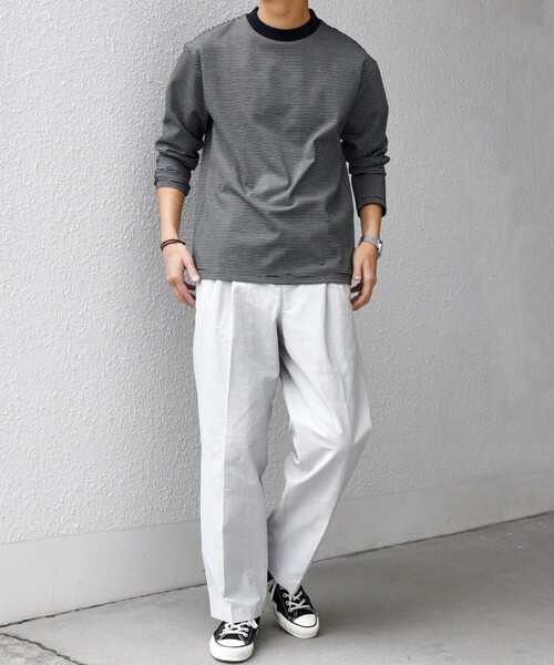 SHIPS any（シップス エニィ）の「SHIPS any: コットン/ナイロン ワッシャー 2タック セミワイド イージー パンツ◇（その他パンツ・メンズ・ブラウン/ライトグレー/ネイビー/グレー・X-LARGE/LARGE/MEDIUM/SMALL）」の5枚目の写真