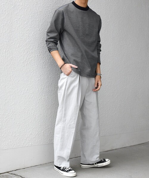 SHIPS any（シップス エニィ）の「SHIPS any: コットン/ナイロン ワッシャー 2タック セミワイド イージー パンツ◇（その他パンツ・メンズ・ブラウン/ライトグレー/ネイビー/グレー・X-LARGE/LARGE/MEDIUM/SMALL）」の6枚目の写真